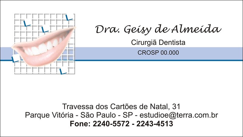 Cartão De Visita Odontológico Fosco - Cod: D033