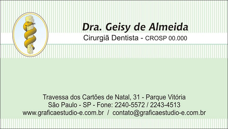 Cartão De Visita Odontológico Fosco - Cod: D051