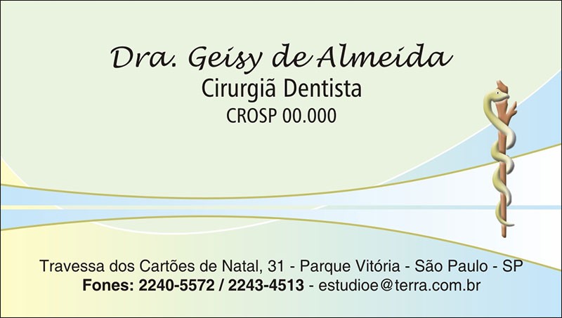 Cartão de Visita Odontológico com Verniz - Cod: D062