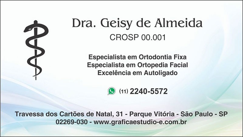 Cartão de Visita Odontológico Fosco - Cod: D113