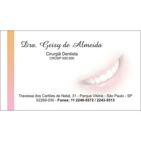 Cartão de Visita Odontológico com Verniz - Cod: D002