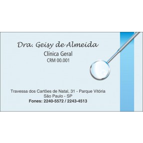 Cartão de Visita Odontológico com Verniz - Cod: D006