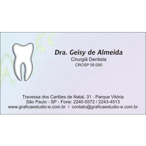 Cartão de Visita Odontológico com Verniz - Cod: D014