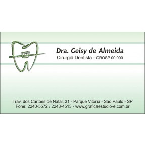 Cartão de Visita Odontológico com Verniz - Cod: D021 Verde