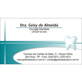 Cartão De Visita Odontológico Fosco - Cod: D028