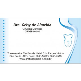 Cartão De Visita Odontológico Fosco - Cod: D029
