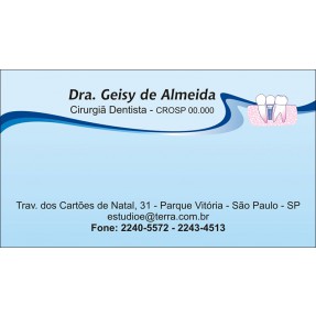 Cartão de Visita Odontológico com Verniz - Cod: D043