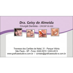 Cartão de Visita Odontológico com Verniz - Cod: D054