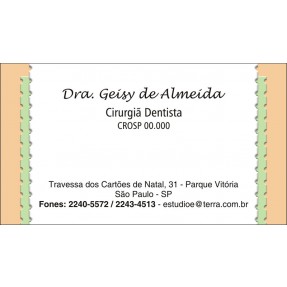 Cartão de Visita Odontológico com Verniz - Cod: D064