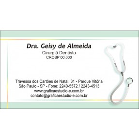 Cartão de Visita Odontológico com Verniz - Cod: D102