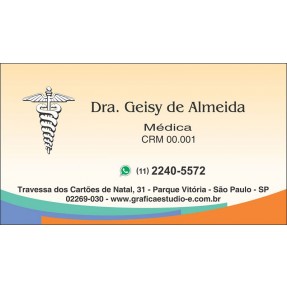 Cartão de Visita Médico com Verniz - Cod: M114
