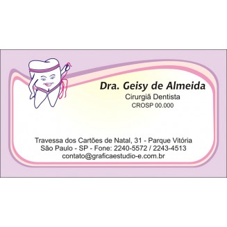 Cartão De Visita Odontológico Fosco - Cod: D046