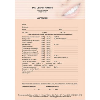 Anamnese Odontológica Colorida - Cod: D056