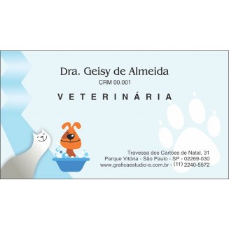 Cartão de Visita Veterinário com Verniz - Cod: V132