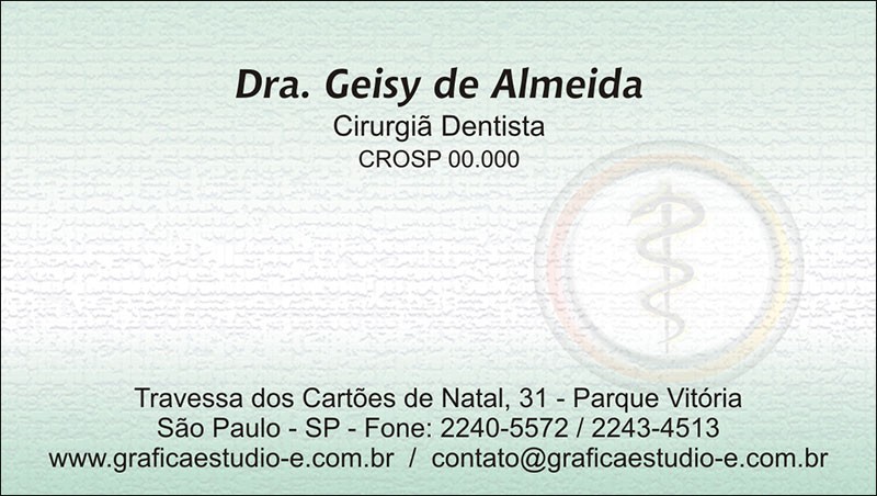 Cartão de Visita Odontológico com Verniz - Cod: D005