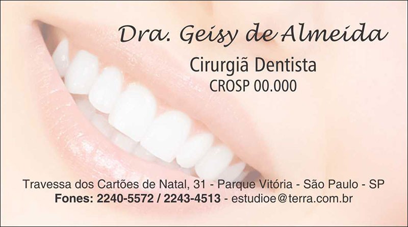 Cartão de Visita Odontológico com Verniz - Cod: D063