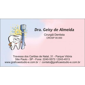 Cartão de Visita Odontológico com Verniz - Cod: D001