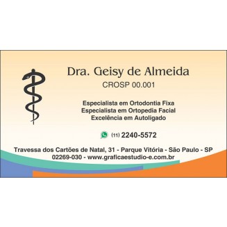 Cartão de Visita Odontológico Fosco - Cod: D114