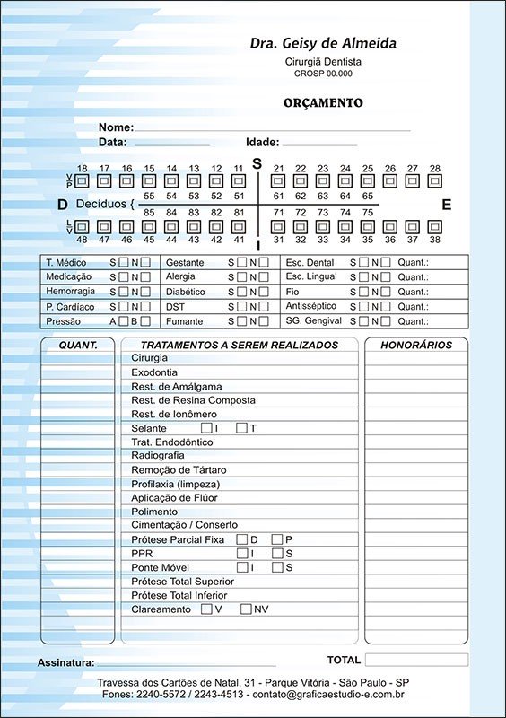 Orçamento Colorido - Modelo B - Cod: 018