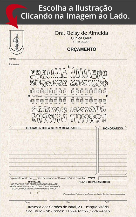 Orçamento Odontológico - Modelo A - Reciclado / Eco