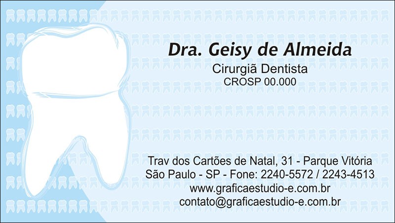 Cartão de Visita Odontológico com Verniz - Cod: D045