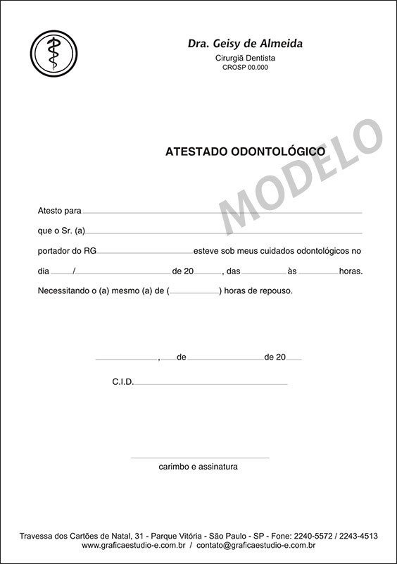 Atestado Odontológico PB - 005