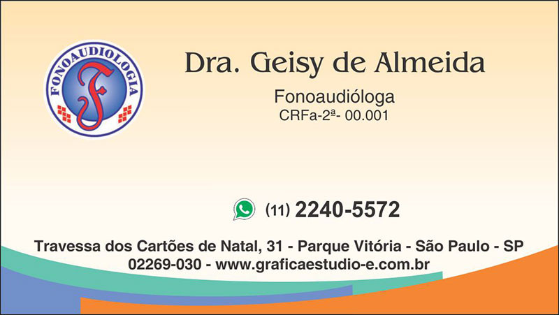 Cartão de Visita para Fonoaudiólogos com Verniz - Cod: FN114