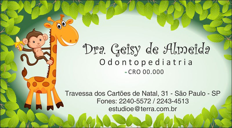 Cartão De Visita Odontológico Fosco - Cod: D071