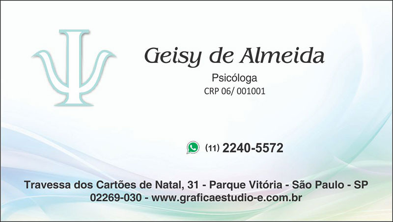 Cartão de Visita para Psicólogos com Verniz - Cod: P113