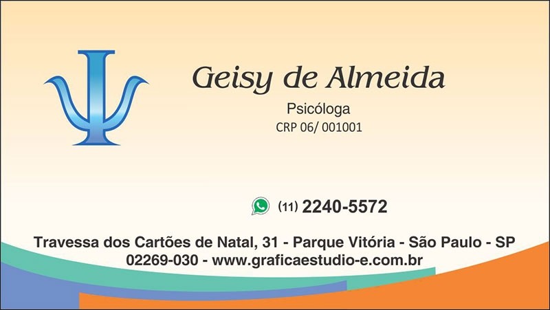 Cartão de Visita para Psicólogos com Verniz - Cod: P114