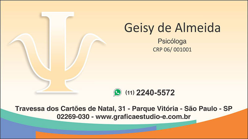 Cartão de Visita para Psicólogos com Verniz - Cod: P114