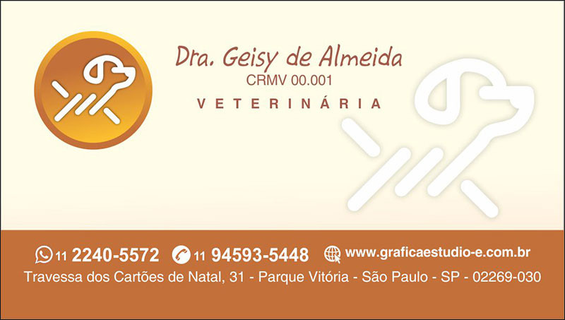 Cartão de Visita Veterinário com Verniz - Cod: V104