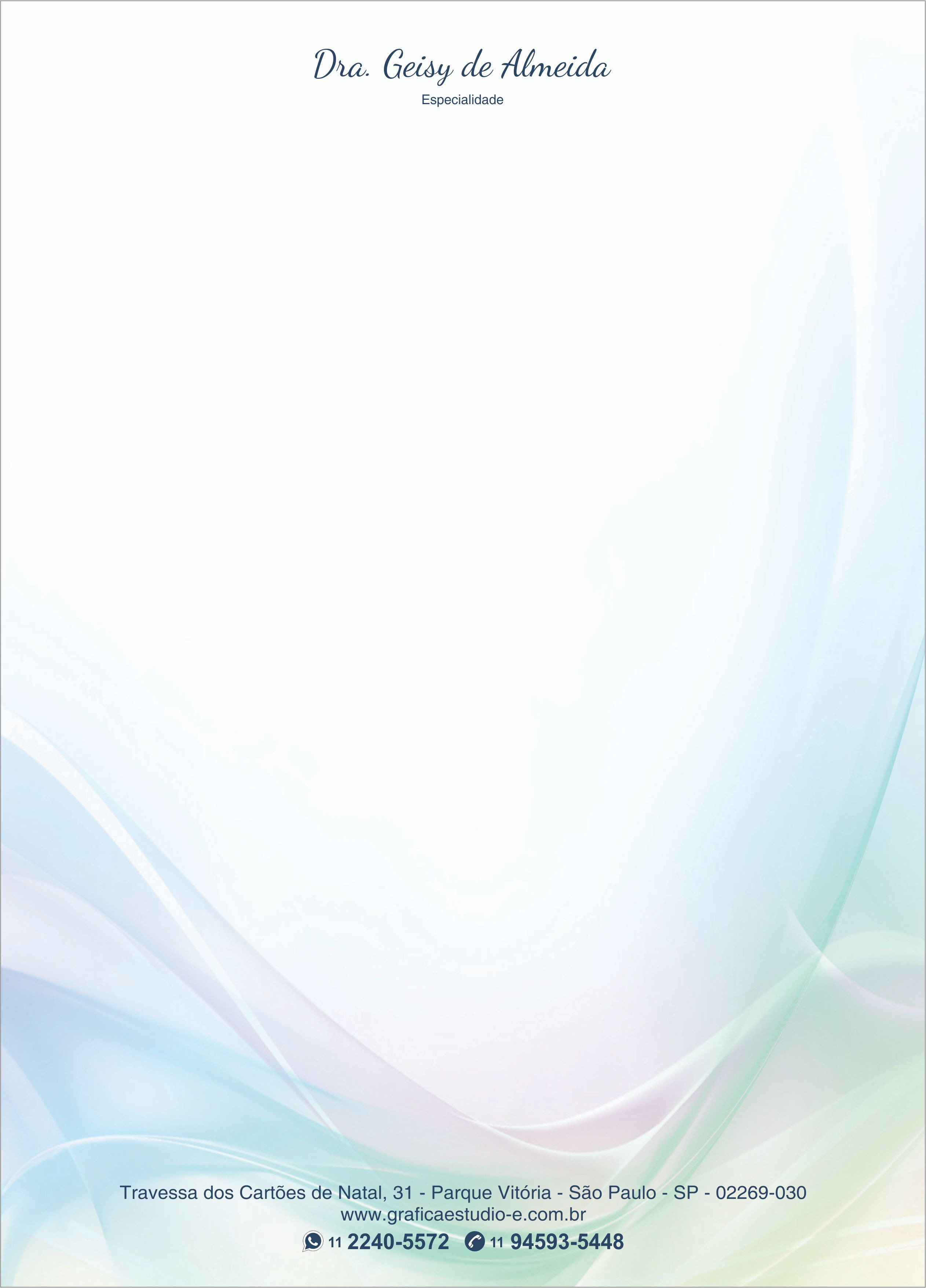 Papel Timbrado Colorido - Personalizado - Cod: 213