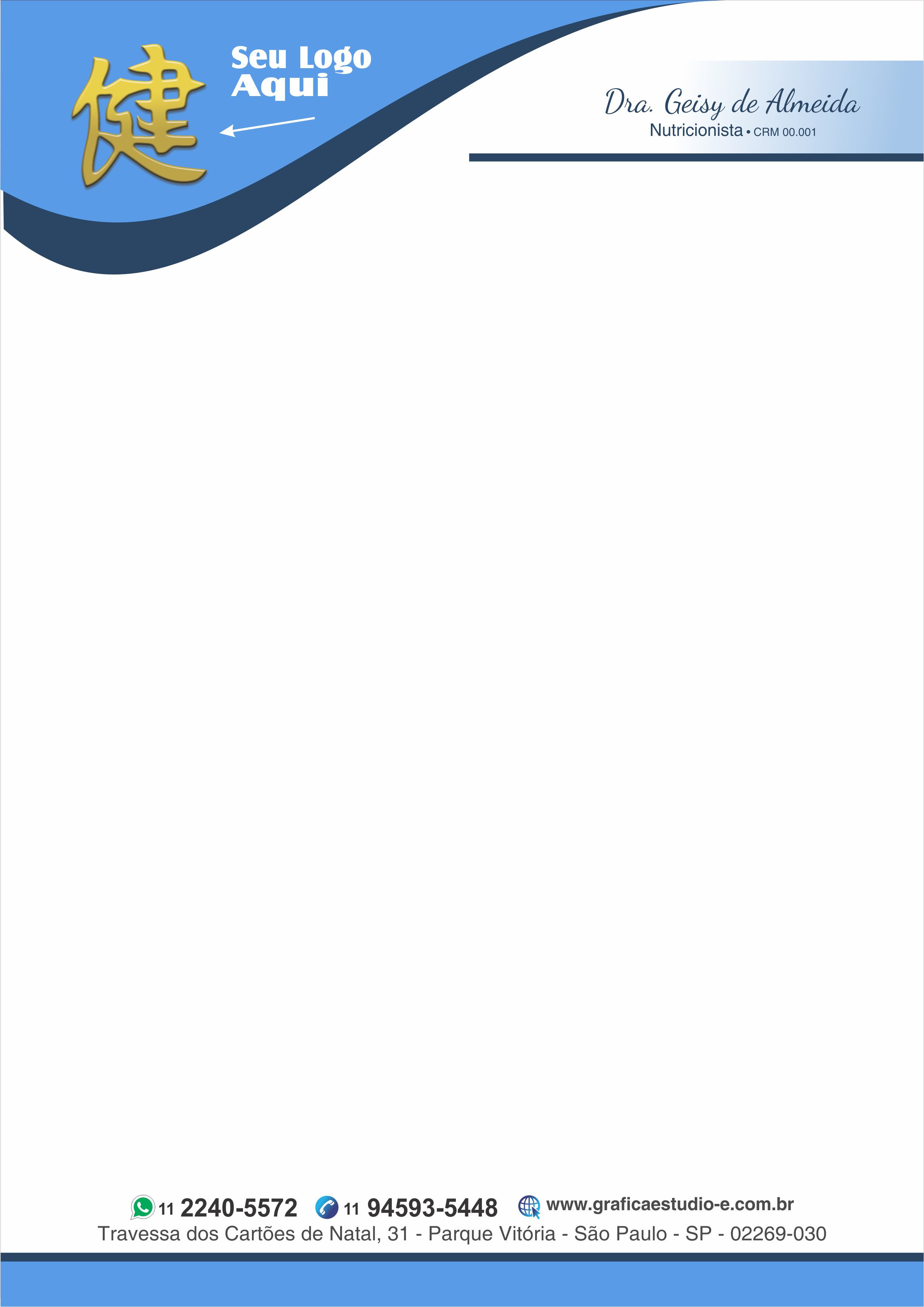 Papel Timbrado Colorido - Personalizado com Logotipo - Cod: 270