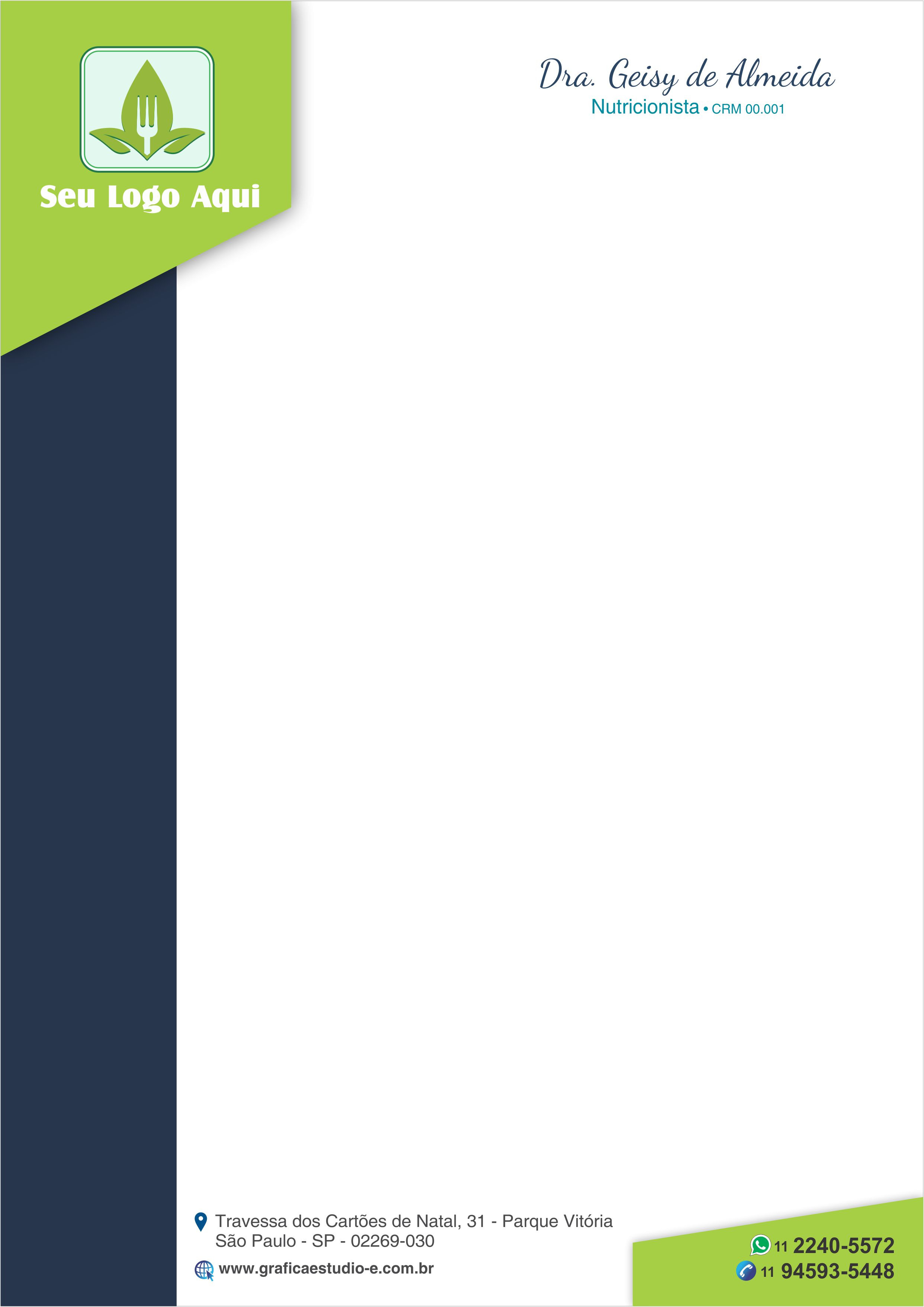 Papel Timbrado Colorido - Personalizado com Logotipo - Cod: 274