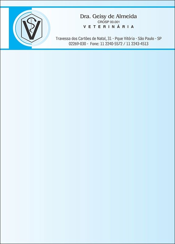 Receituário Veterinário Colorido - Cod: V015 Azul