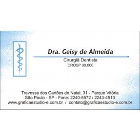Cartão De Visita Odontológico Fosco - Cod: D003