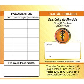 Carteirinha Próxima Consulta e Pagamento Personalizado 001