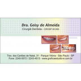 Cartão de Visita Odontológico com Verniz - Cod: D036