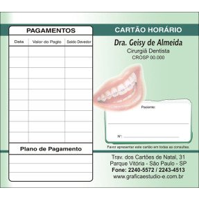 Carteirinha de Próxima Consulta e Pagamento Personalizado - Cod: 038