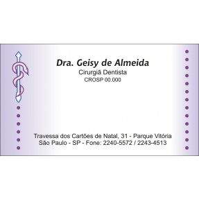 Cartão de Visita Odontológico com Verniz - Cod: D040