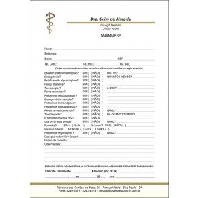 Anamnese Odontológica Colorida - Cod: D049