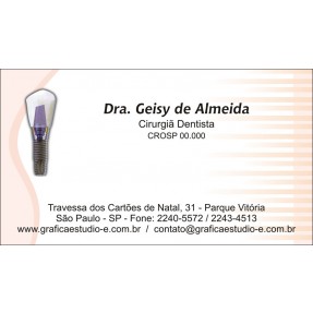 Cartão de Visita Odontológico com Verniz - Cod: D050