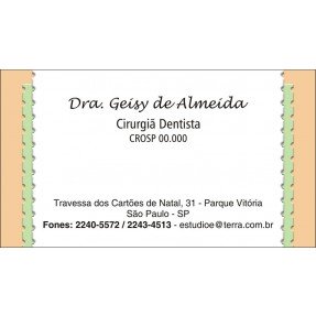 Cartão de Visita Odontológico com Verniz - Cod: D064