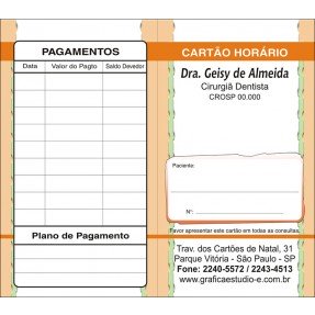Carteirinha de Próxima Consulta e Pagamento Personalizado - Cod: 064