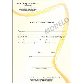 Atestado Odontológico Colorido - Cod: D013