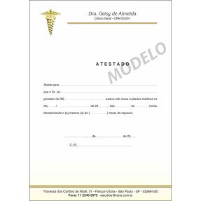 Atestado Médico Colorido - Cod: M049