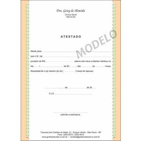 Atestado Médico Colorido - Cod: M064