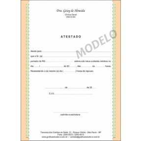Atestado Médico Colorido - Cod: M064