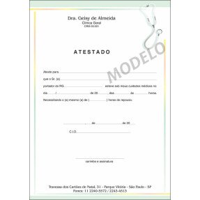 Atestado Médico Colorido - Cod: M102